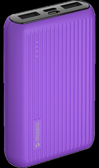 Аккумулятор Deppa NRG Color, Li-Pol, 10000 мАч, фиолетовый