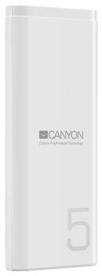 Внешний аккумулятор Power Bank 5000 мАч Canyon CNE-CPB05W белый
