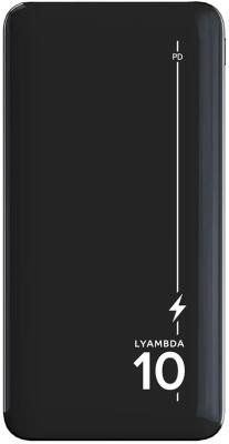 Внешний аккумулятор Power Bank 10000 мАч Lyambda Slim LP302 черный