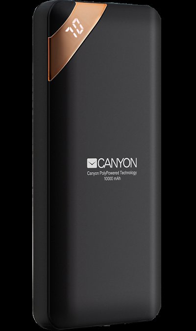 Аккумулятор Canyon CNE-CPBP10B, Li-Pol, 10000 мАч, чёрный