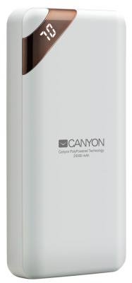 Внешний аккумулятор Power Bank 20000 мАч Canyon CNE-CPBP20W белый