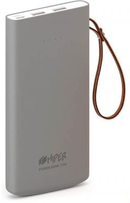 Аккумулятор HIPER Внешний аккумулятор HIPER TRAVEL10K Li-Pol 10000 mAh Soft-touch 3A+3A 2xUSB 1xType-C серый