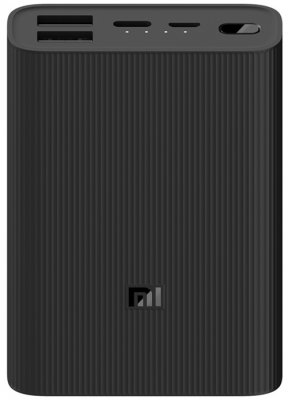 Мобильный аккумулятор Xiaomi Mi Power Bank 3 Ultra Compact Li-Pol 10000mAh 2.4A+2A+1.5A+3A черный 4xUSB