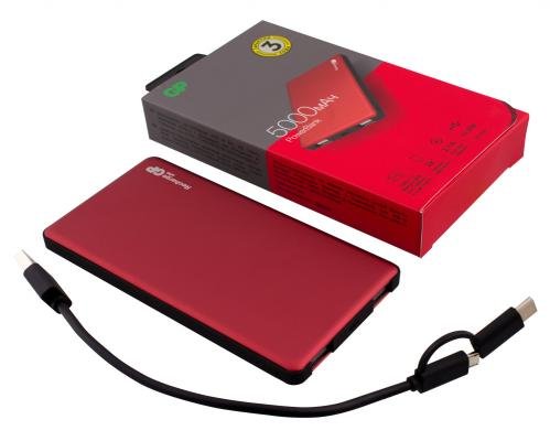 Внешний аккумулятор Power Bank 5000 мАч GP MP05 красный
